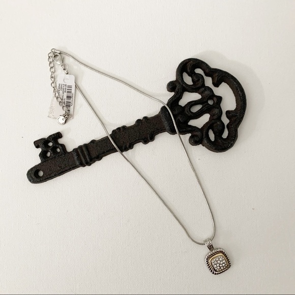 CHARTER CLUB Pave SilverGold Tone Pendant Necklace - Picture 4 of 6